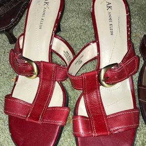 3 pairs of Anne Klein heeled sandals.